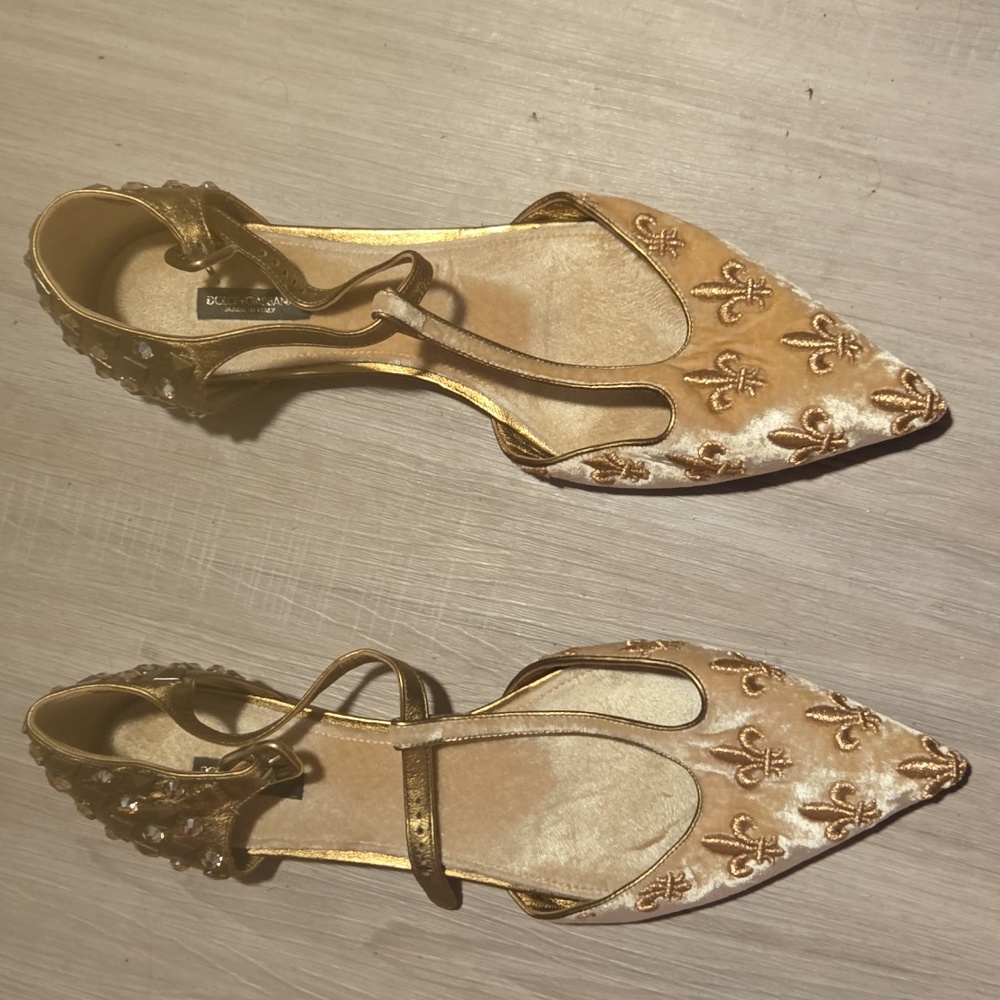 Dolce & Gabbana Pink and Gold flats